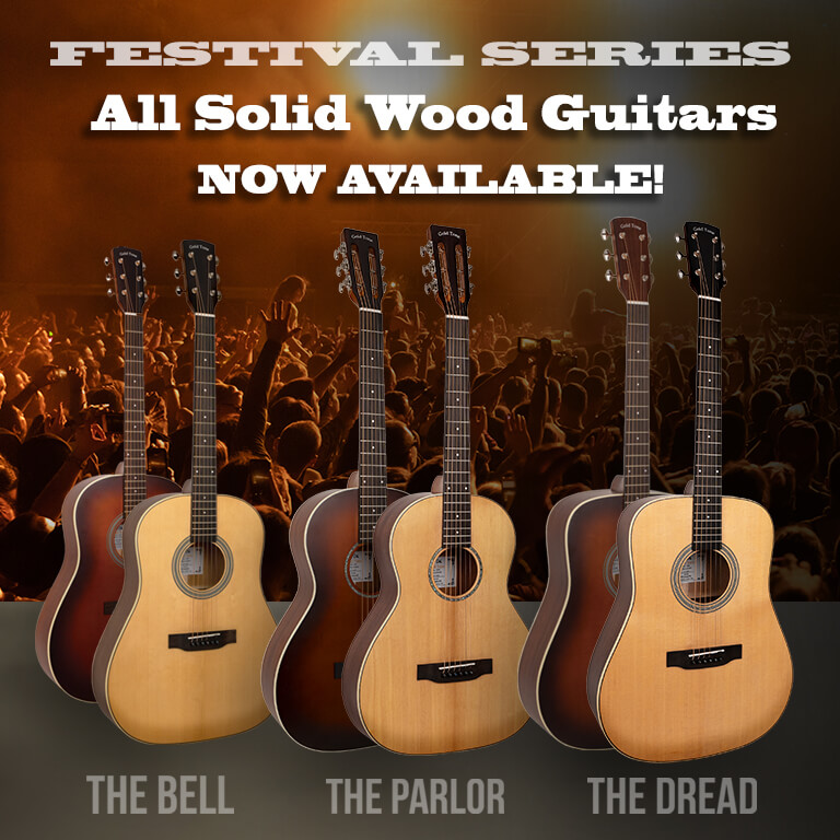 The New Festival Series GT Guitars include 16:1 Grover Tuners, A fishman active pickup system with tone and volume control, and factory D'addario strings